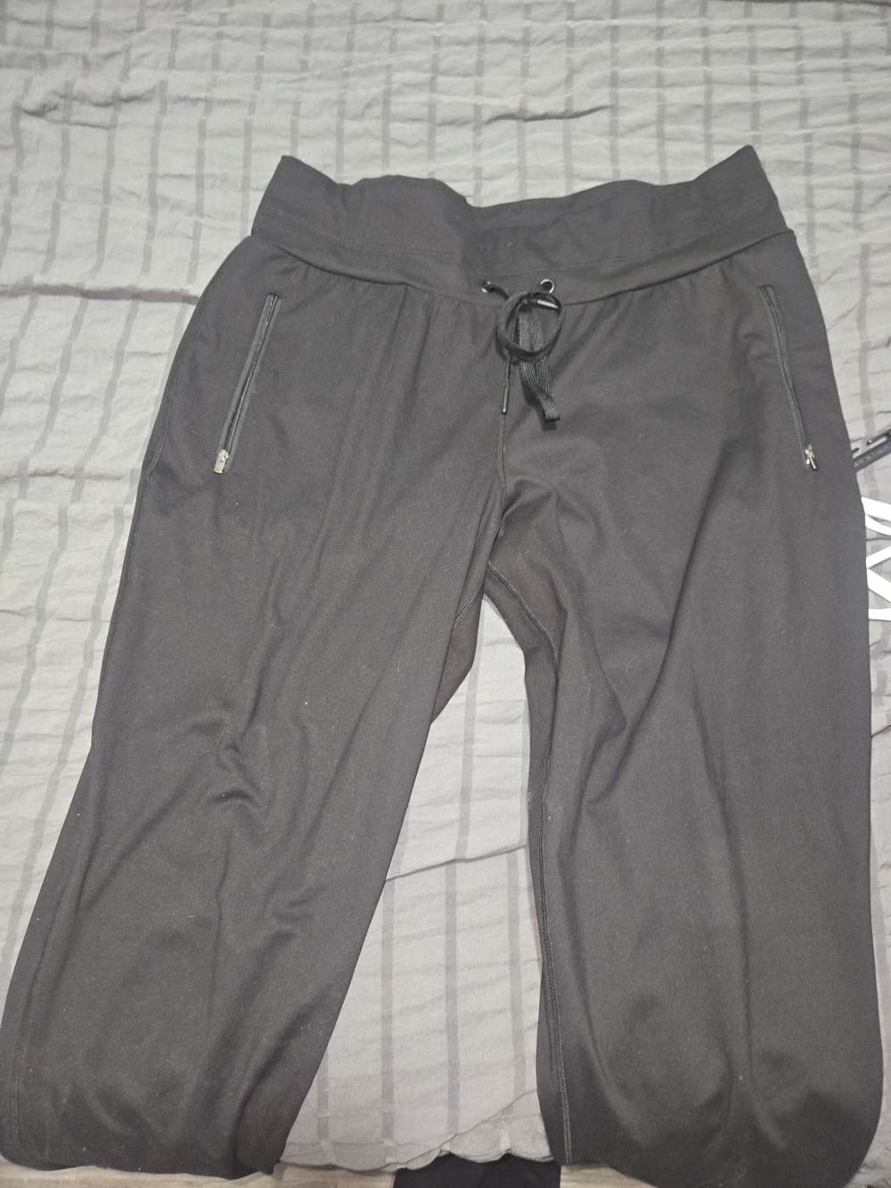Maurices Black Drawstring Track Pants with Zip Pockets